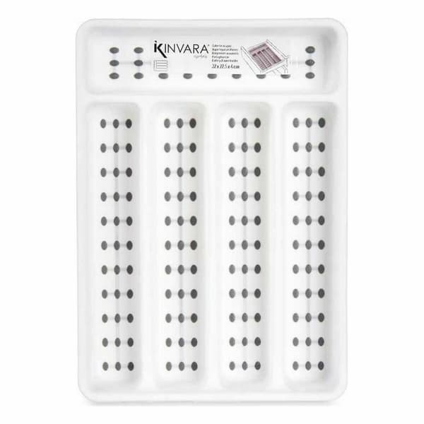 Bestikholder Kinvara CN19128-1 Hvid Sort polypropylen 22,5 x 4,5 x 32 cm (24 enheder)