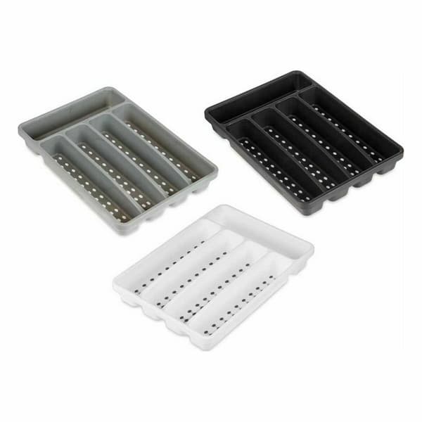 Bestikholder Kinvara CN19128-1 Hvid Sort polypropylen 22,5 x 4,5 x 32 cm (24 enheder)