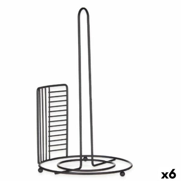 Køkkenrulleholder Kinvara W7728-3P Sort Metal 18,5 x 31,5 x 18,5 cm (6 enheder)
