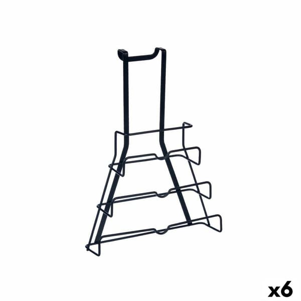 Køkkenredskaber Stand Kinvara W7134 Sort Jern 27 x 37 x 9 cm Stegepande låg (6 enheder)