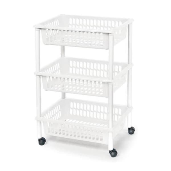 Grönsaksvagn Tontarelli Mito 3 Plast Vit 40 x 29 x 62 cm (12 antal)