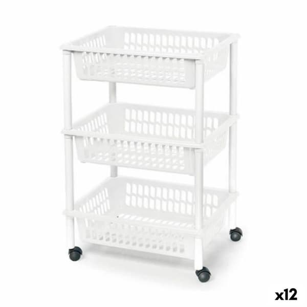 Grönsaksvagn Tontarelli Mito 3 Plast Vit 40 x 29 x 62 cm (12 antal)