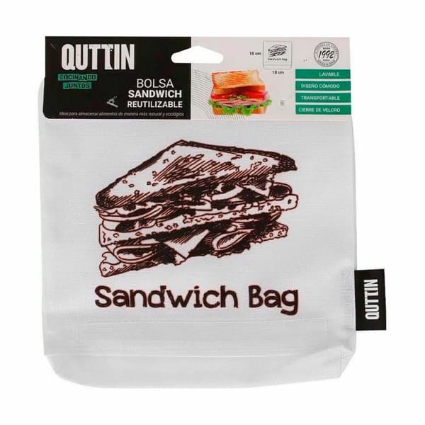 Återanvändbar matväska Quttin Smörgås 18 x 18 x 2 cm (24 antal)