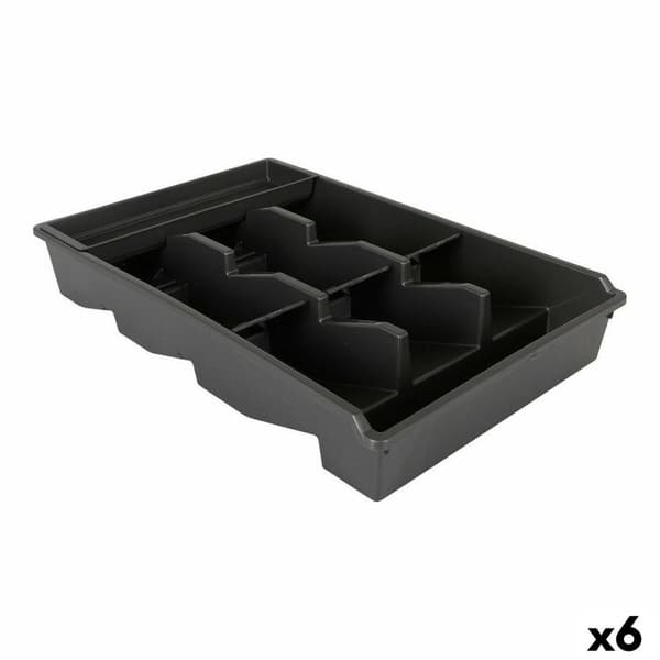 Ruokailuvälinejärjestelijä Tontarelli Bella plus Musta 43,6 x 28,7 x 7,13 cm (6 osaa)