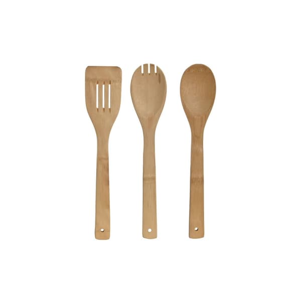 Keittiövälineteline Home ESPRIT Bambu Ruostumaton teräs 8 x 13 x 27 cm 6 Kappaletta