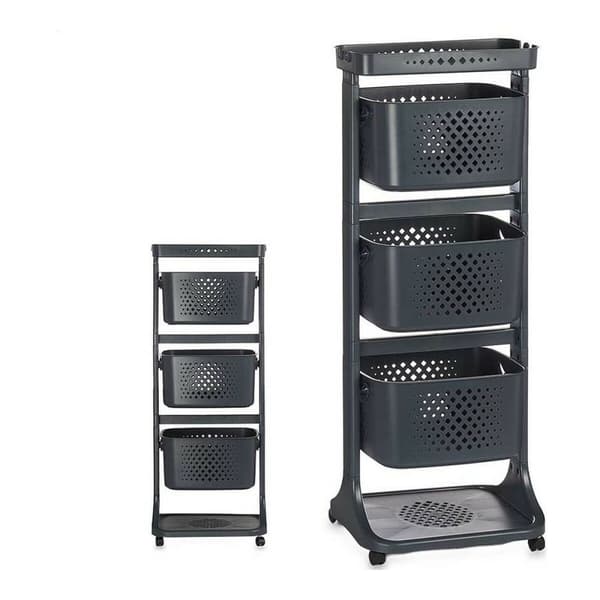 Grönsaksvagn Kinvara TP-749 Antracitgrå polypropen Plast 33 x 11,2 x 42,5 cm
