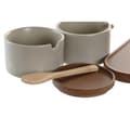 Miniatyrbild 3 av 4: Sockerströare DKD Home Decor 19,5 x 18,5 x 7 cm Beige Brun Gummiträ 4 Delar