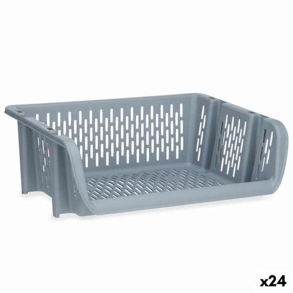 Grönsakskorg Kinvara Q-SHELF-2 Grå polypropen 30 x 13,5 x 38,7 cm (24 antal)
