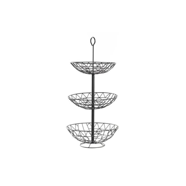 Frugtskål DKD Home Decor Sort Metal Geometri 28 x 28 x 58 cm
