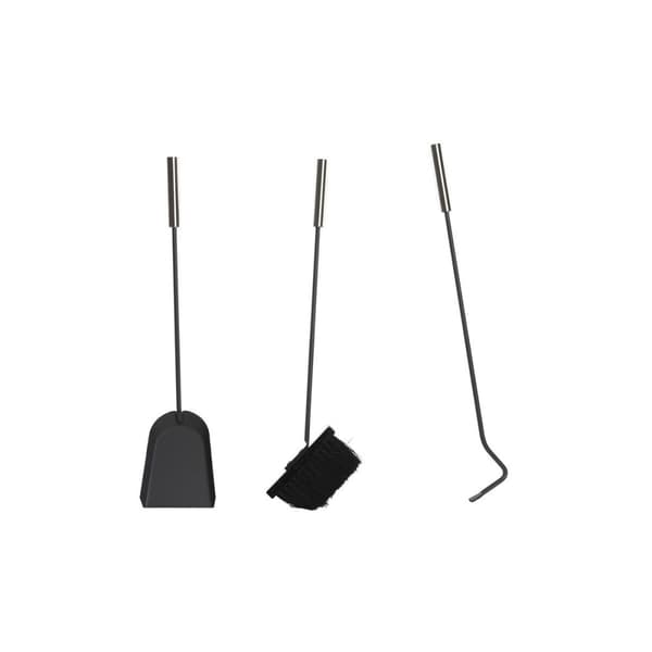 Pejseredskaber DKD Home Decor Sort Rustfrit stål (23 x 16 x 61 cm)
