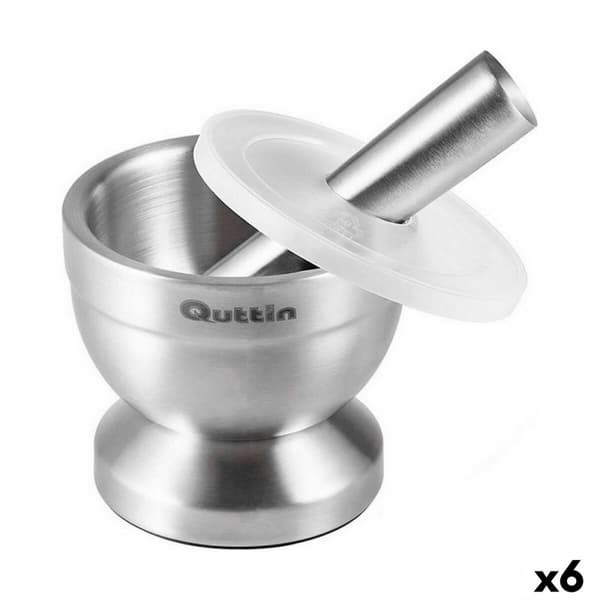 Køkkenmørtel Quttin Rustfrit stål Stål 9,8 x 8,2 cm Anti-Skrid (6 enheder)