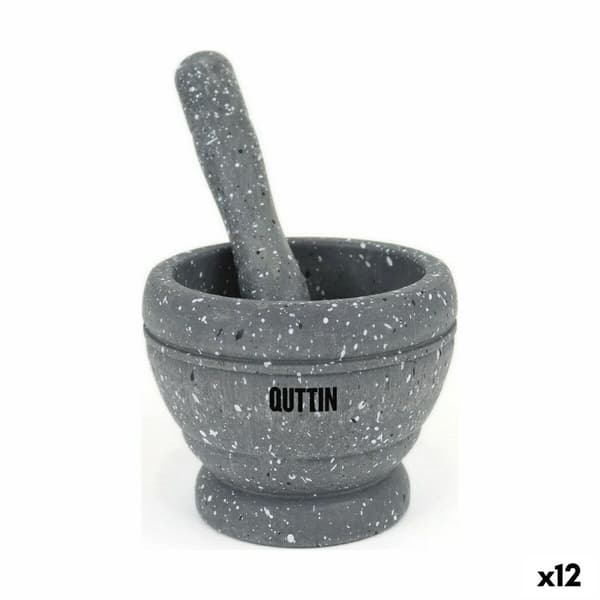 Køkkenmørtel Quttin Plastik 11 x 9 cm Sort (12 enheder)
