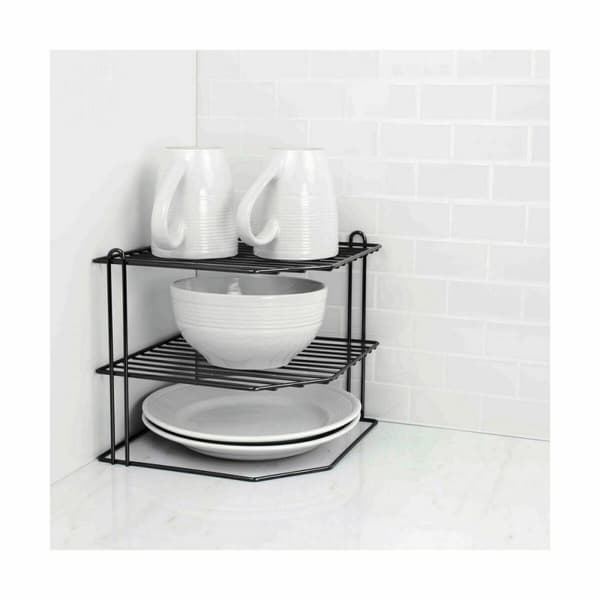Tallerkenstativ Confortime Sort 22 x 22 x 22 cm 22 x 22 x 25 cm hjørneskab (8 enheder)