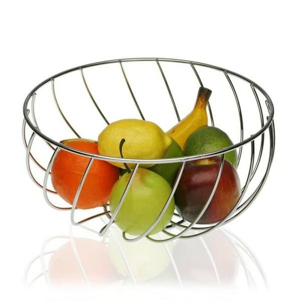 Fruktbolle Metall Forkrommet (28 x 14 x 28 cm)