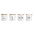 Miniatyrbilde 1 av 3: Sukkerbolle DKD Home Decor Matros Hvit Flerfarget Bambus Dolomite 4 Deler 7,5 x 7,5 x 7,5 cm