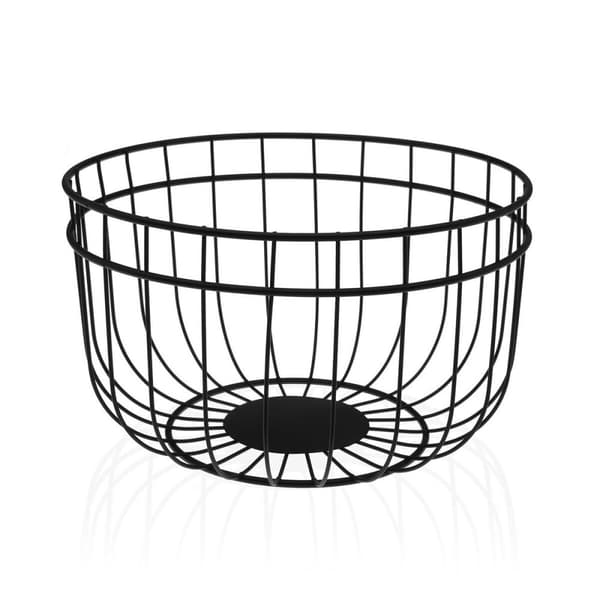 Fruktbolle Versa Svart Stål (25,5 x 15 x 25,5 cm)