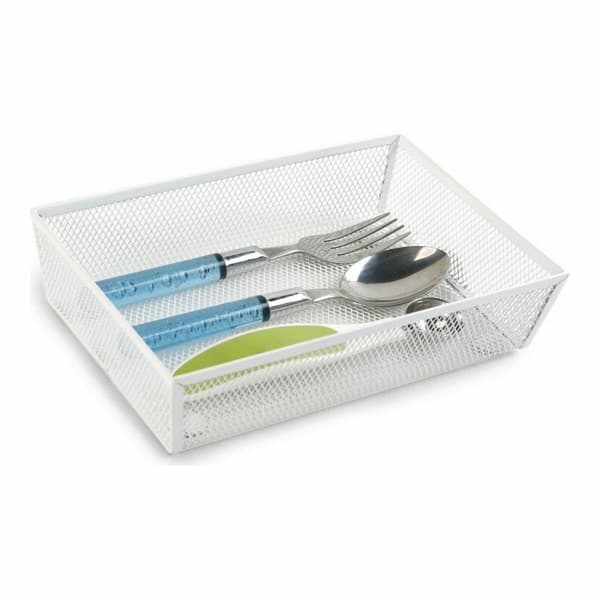 Bestikkorganisator Confortime Metall Hvit 21,8 x 15,24 x 5,2 cm (12 enheter)