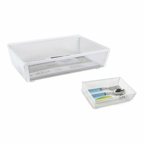 Bestikkorganisator Confortime Metall Hvit 21,8 x 15,24 x 5,2 cm (12 enheter)