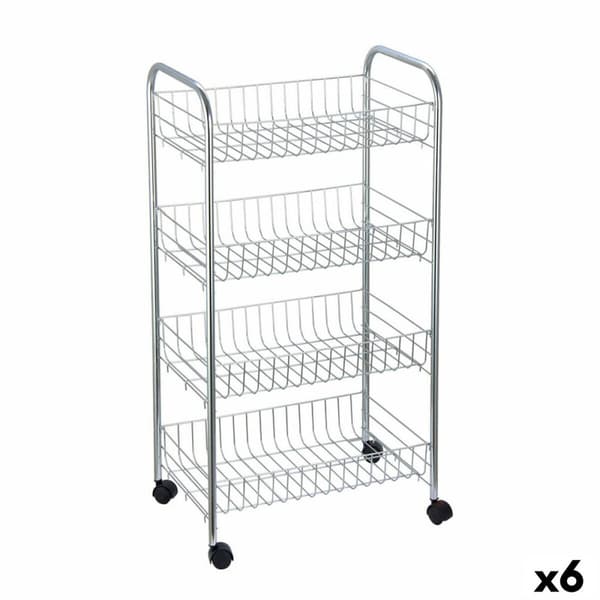 Vegetabilsk tralle Confortime Sølv Metall 41 x 26,5 x 76 cm (6 enheter)