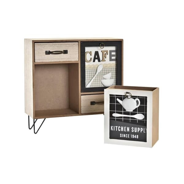 Keittiökalusteet DKD Home Decor Ruskea Musta Vihreä 30 x 10 x 29 cm Keittiö