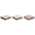 Pikkukuva 1 / 2: Haudukelaatikko DKD Home Decor Kristalli Pinkki Metalli Valkoinen 24 x 24 x 7 cm 3 Kappaletta Puu MDF