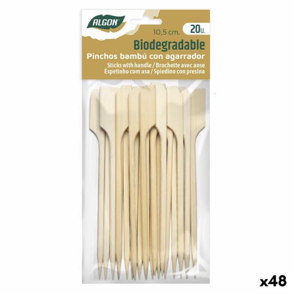 Bambuhammastikut Algon 10,5 cm Setti 20 Kappaletta (48 osaa)