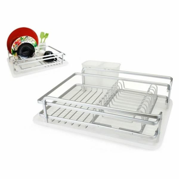 Dreneringsstativ for kjøkkenvask Confortime Alluma Aluminium 43 x 32 x 12 cm (4 enheter)
