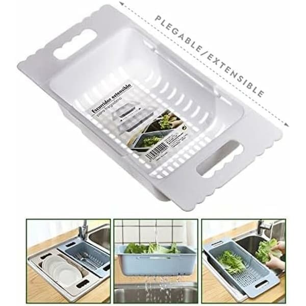 Uttrekkbar oppvasktørker for servant Kozina Hvit 50 x 18,5 x 8 cm