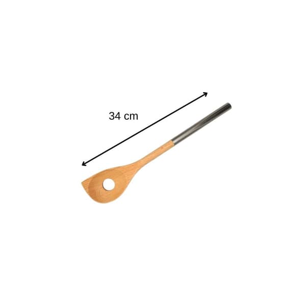 Fasad träslev med hål i rostfritt stålhandtag 34 cm Fackelmann Boissellerie ref. 30374
