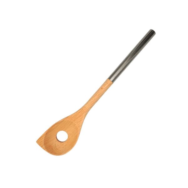 Fasad träslev med hål i rostfritt stålhandtag 34 cm Fackelmann Boissellerie ref. 30374