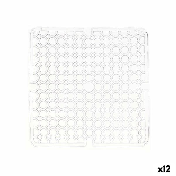 Luistamaton matto Kinvara 29100273 Läpinäkyvä Muovinen 28 x 0,1 x 28 cm Pesuallas (12 osaa)