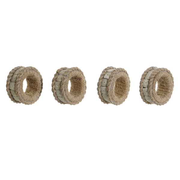 Lautasliinarengas DKD Home Decor Luonnollinen Juutti Hartsi Alumiini 6 x 3 x 6 cm 4 Kappaletta