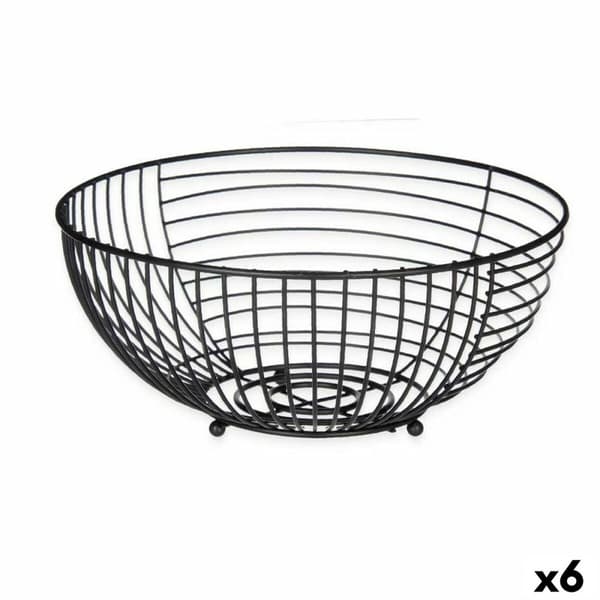 Fruktskål Kinvara W7728-1P Svart Metall 28 x 12 x 28 cm (6 antal)