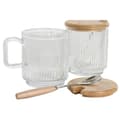 Miniatyrbilde 2 av 3: Sukkerbolle Home ESPRIT Gjennomsiktig Bambus Krystall 350 ml 11,7 x 8,7 x 14 cm 2 Deler (12 enheter)