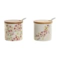 Pikkukuva 1 / 3: Sokeriastia Home ESPRIT Valkoinen Pinkki Liila Bambu Dolomite 7,5 x 7,5 x 7,5 cm (2 osaa)