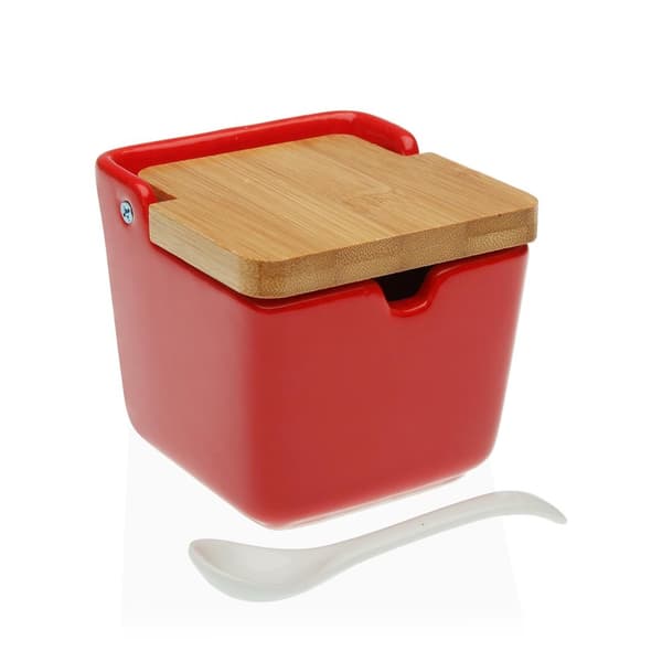 Sukkerbolle Versa Med lokk Keramikk (8,8 x 10,3 x 8,8 cm) - Grå