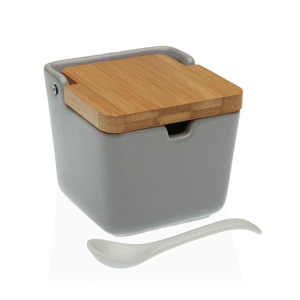 Sukkerbolle Versa Med lokk Keramikk (8,8 x 10,3 x 8,8 cm) - Grå
