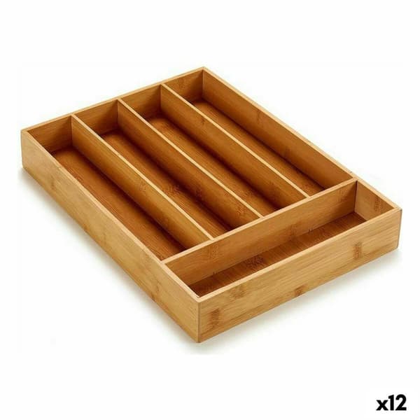Bestikkorganisator Kinvara 16JWKW-1050 Brun Bambus 25,5 x 5 x 35,5 cm (12 enheter)