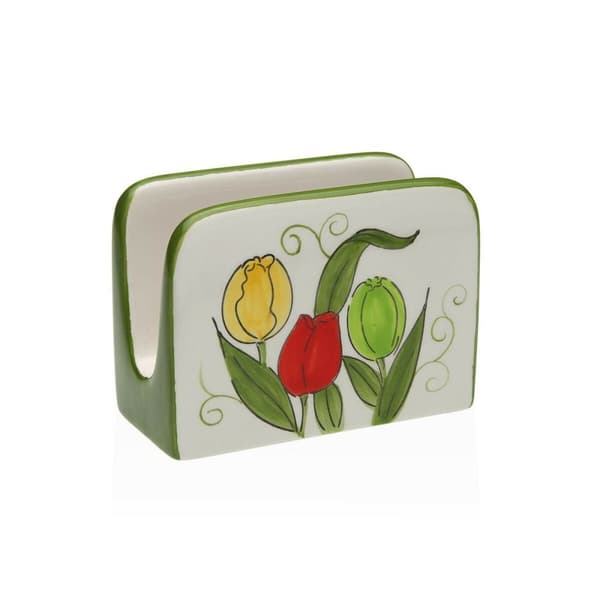 Serviettholder Versa Keramikk 5 x 8 x 11 cm Tulipan