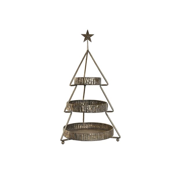 Frugtskål Home ESPRIT Gylden Metal 43 x 43 x 79 cm Juletræ