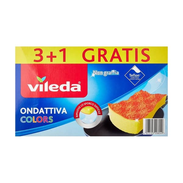 Skurboll Vileda 169492 Gul Blå Grön Orange Rosa Polyuretan (4 Delar) (1 antal)