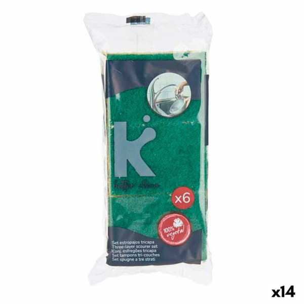 Hanakussienisetti Hankaava kuitu Keltainen Vihreä Celiuliozė 9 x 5,5 x 2,5 cm (14 osaa)