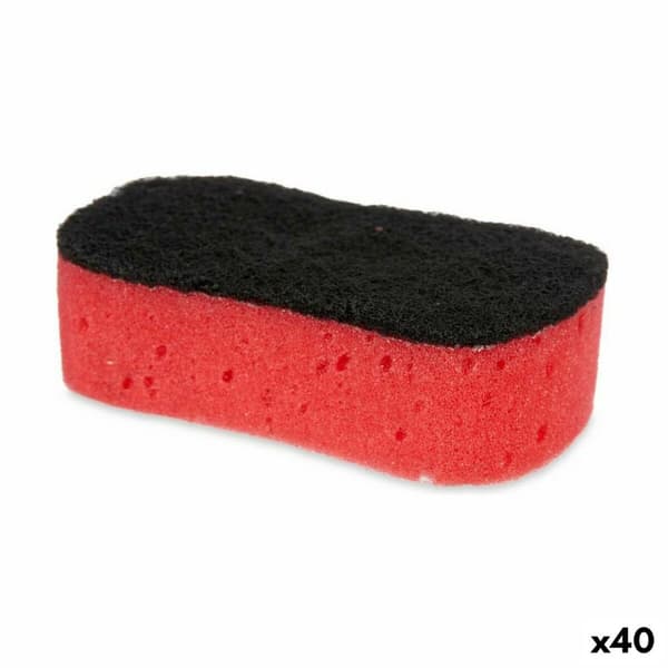 Pesusieni Musta Punainen Vaahto Hankaava kuitu 7,3 x 4 x 12,3 cm (40 osaa)