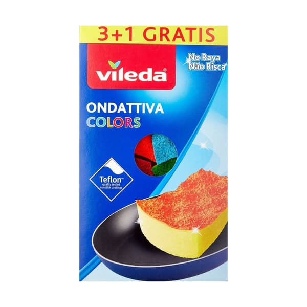Pesusieni Vileda 169492 Keltainen Sininen Vihreä Oranssi Pinkki Polyuretaani (4 Kappaletta) (1 osaa)