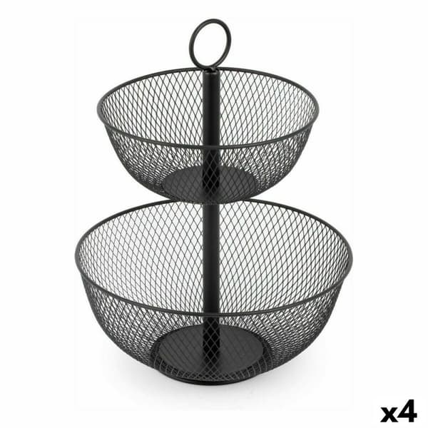 Fruktskål Confortime Double Metall 31 x 31 x 41 cm (4 antal)
