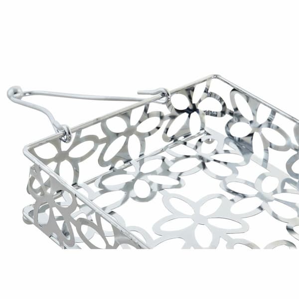Servietholder DKD Home Decor Margarita Sølvfarvet Metal Plastik 18 x 19 x 6 cm