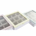Miniatyrbillede 3 af 3: Æske til infusioner DKD Home Decor Gul Rød Grøn Metal Krystal Træ MDF 3 Dele 24 x 24 x 7 cm