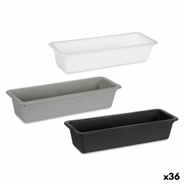 Bestikholder Kinvara CN18819 Hvid Sort Naturgummi polypropylen 8,5 x 5 x 24 cm (36 Enheder)