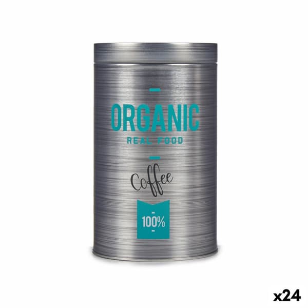 Boks Kinvara Organic Grå Dåse 10,4 x 18,2 x 10,4 cm Kaffe (24 enheder)