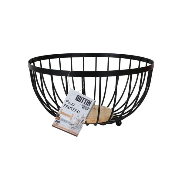 Frugtskål Confortime Rustic Sort 25 x 25 x 13 cm 390 cm (12 enheder)